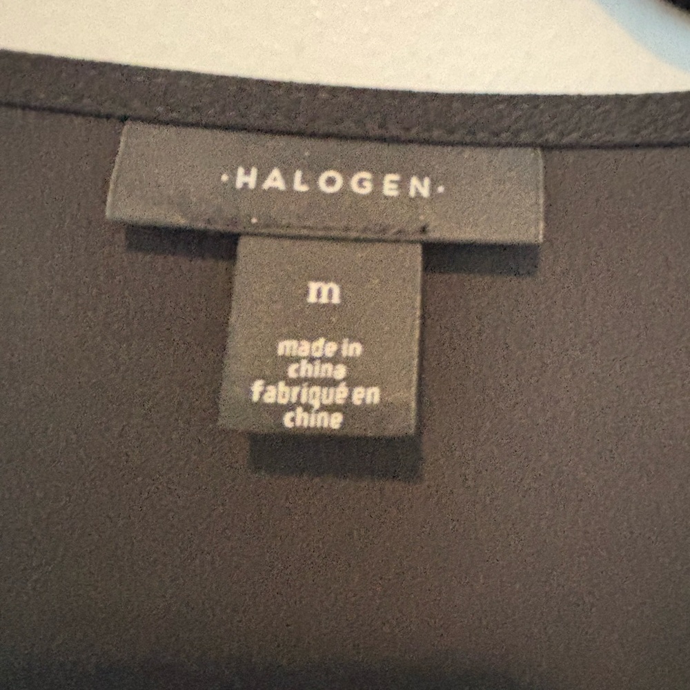 Halogen Black Long-Sleeve V-Neck Top with Silver Trim 129 - Picture 4 of 7